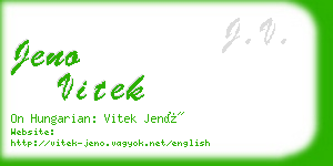 jeno vitek business card